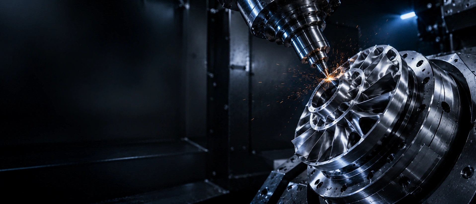 5-axis CNC machining of an Inconel 625 impeller in a precision high-tech machining center