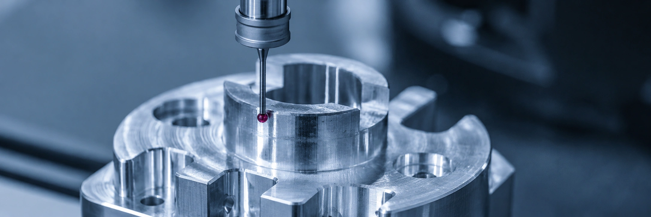 CMM inspection of a precision-machined metal component